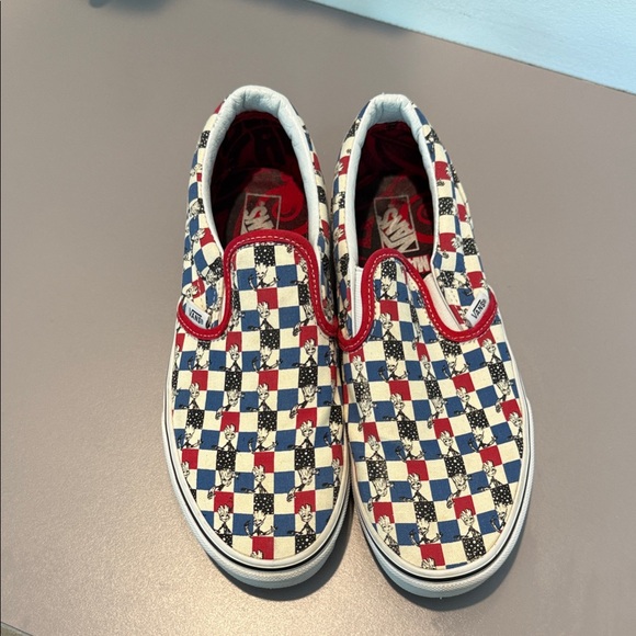 Vans Other - Vans Kids Checkered Slip-On Shoes - Marvel fans
